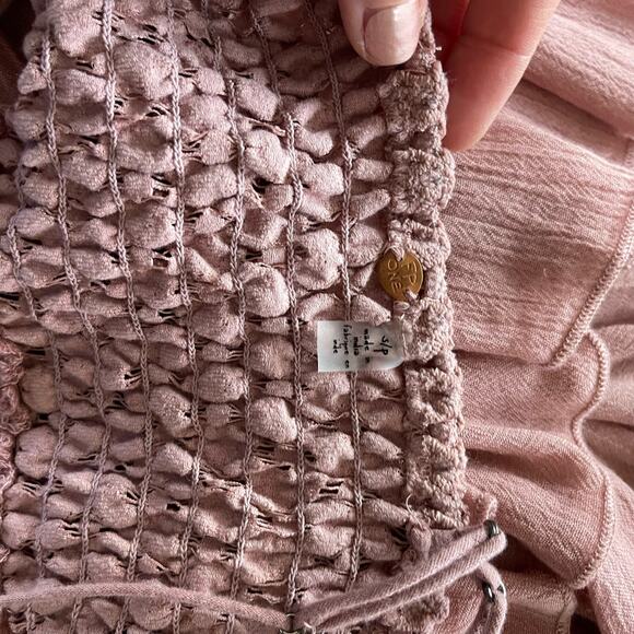 Free People Pink Lace Peplum Blouse - Picture 16 of 16